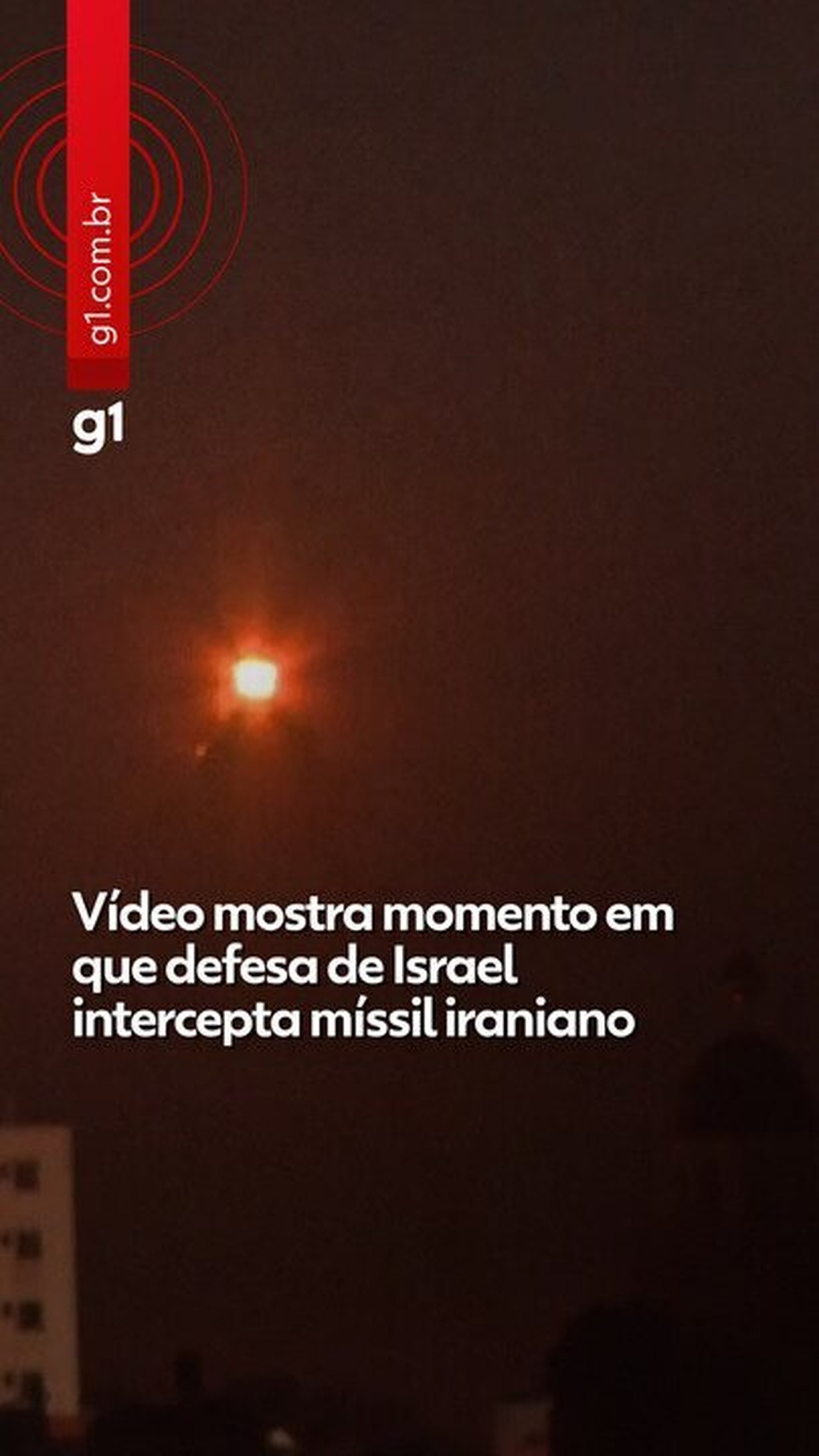VÍDEO mostra momento em que defesa de Israel intercepta míssil iraniano